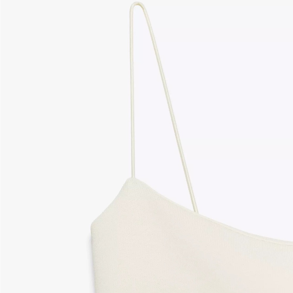 Zara Oyster White Stretch Midi Dress - Picture 13 of 13